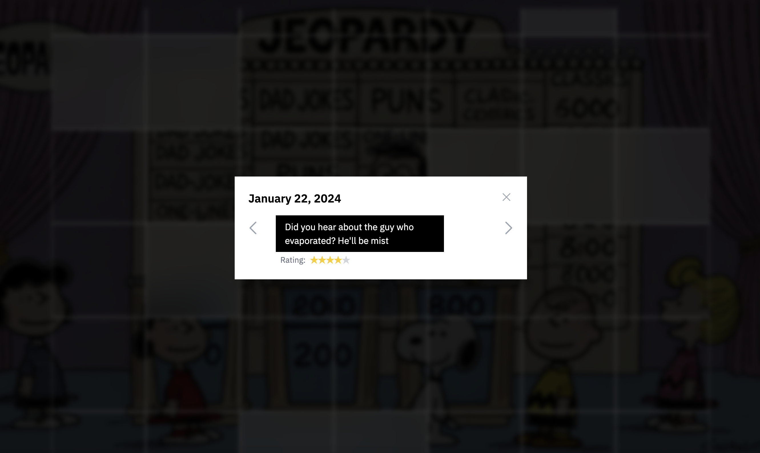 screenshot from the dad jokes site