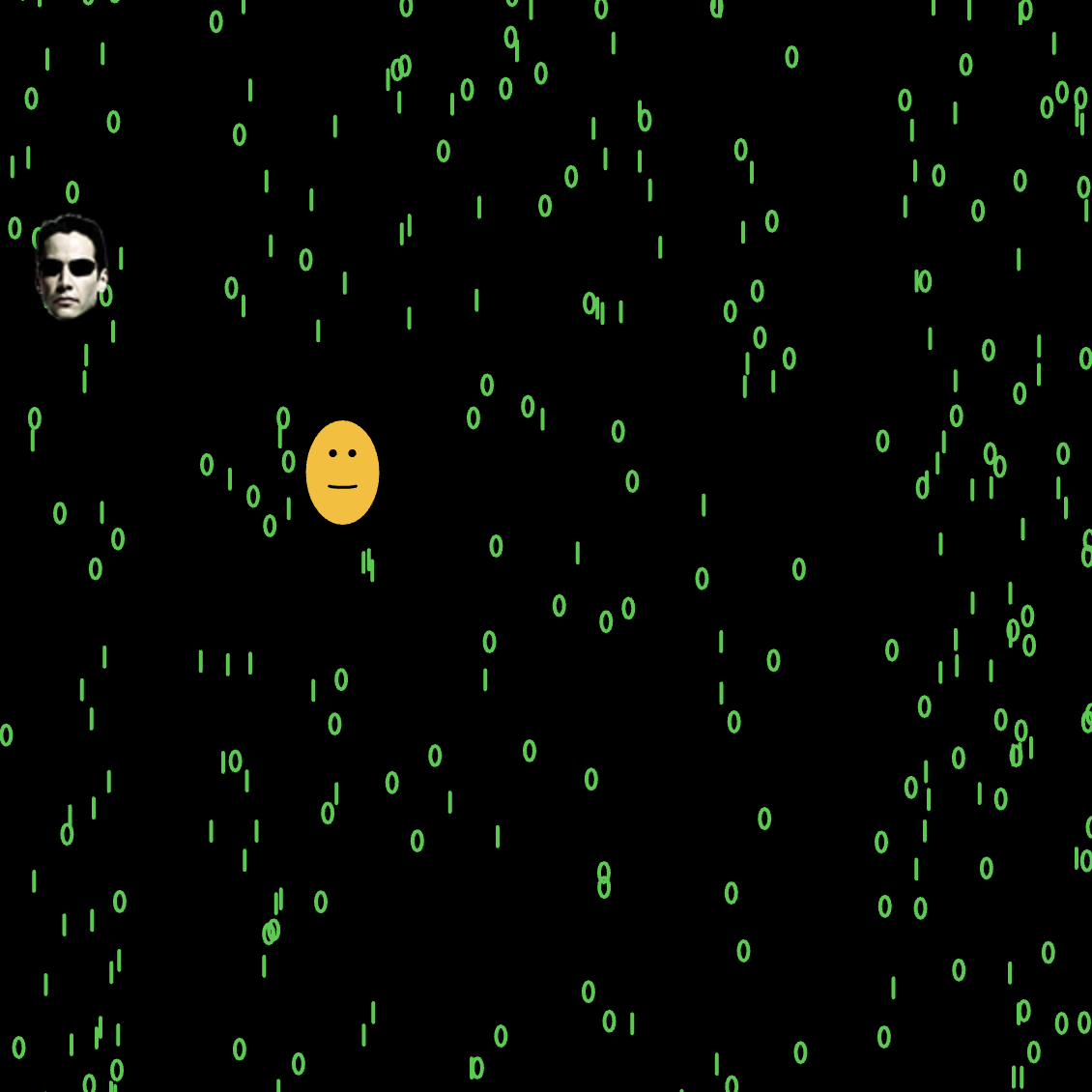 screenshot from the p5.js sketch emotional in the matrix